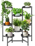 5 Tier Plant Stand Indoor Tall Adjustable Black Plant Shelf - Space
