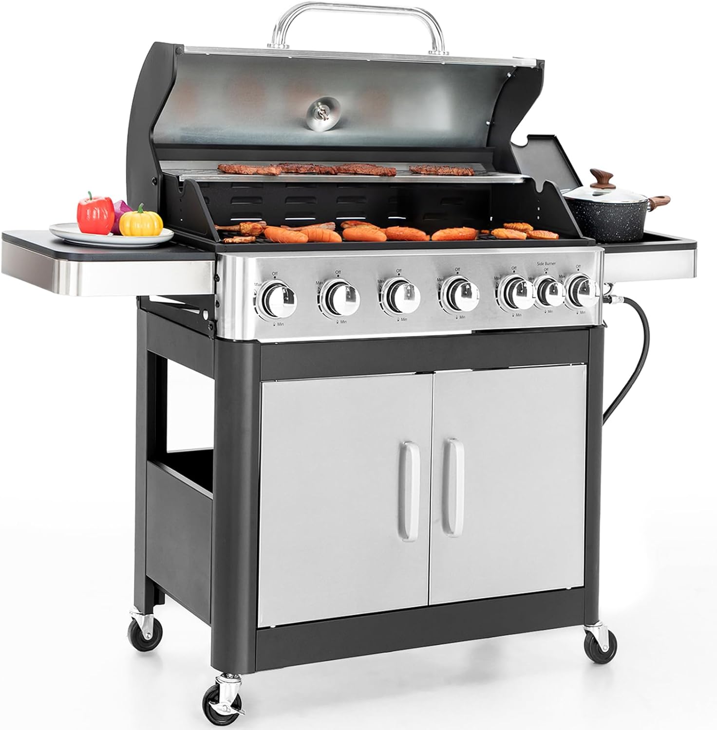 Sophia & William 6-Burner Propane Gas BBQ Grill for Outdoor Cooking