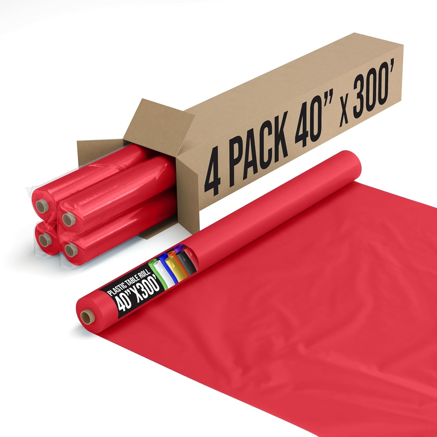 Premium Quality Red Plastic Table Cover Roll for Events