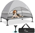 Elevated Dog Bed with Canopy - Stable Raised Outdoor Cot