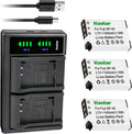 Kastar 3-Pack Battery and LTD2 USB Charger Replacement for Fujifilm