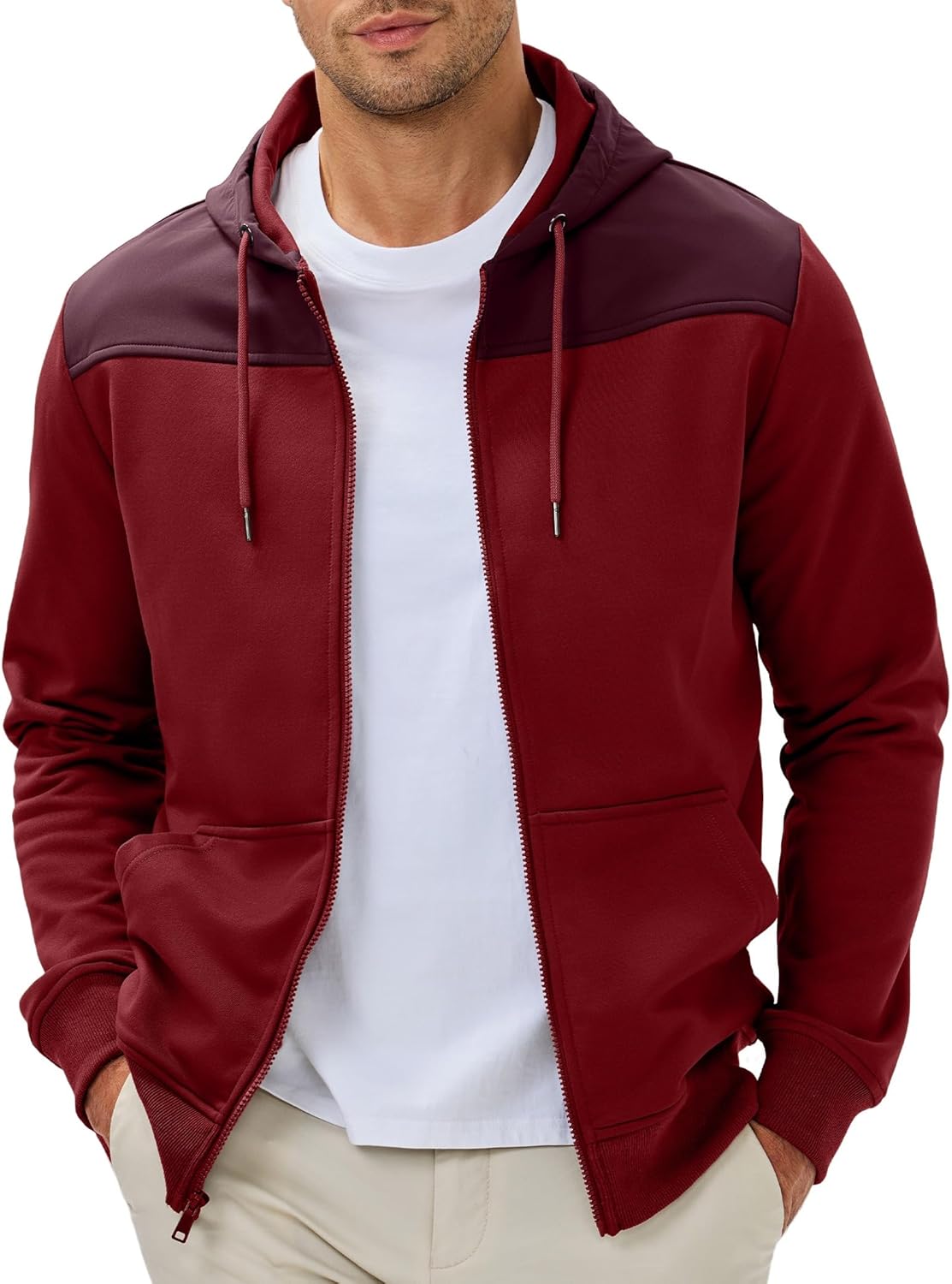 JMIERR Men Hoodie Zip Up Casual Warm Jacket for Fall Activities