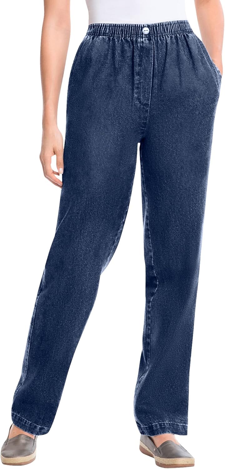 Plus Size 7-Day Straight-Leg Denim Jeans for Ultimate Comfort