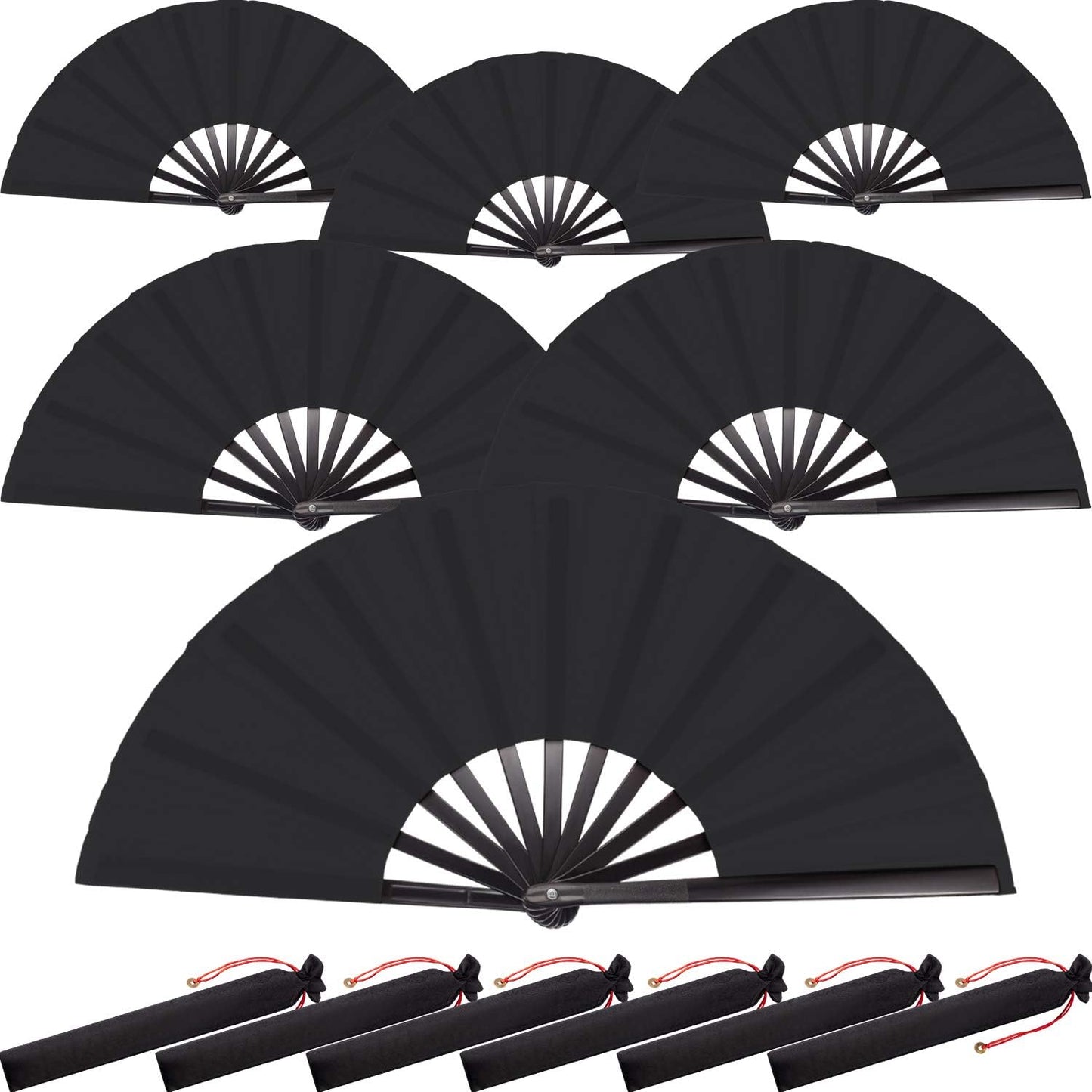 Large Clap Fans for Line Dancing and Festivals - 6 Pack Set