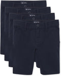 Girls Chino Shorts 4-Pack - Stretch Twill School Shorts