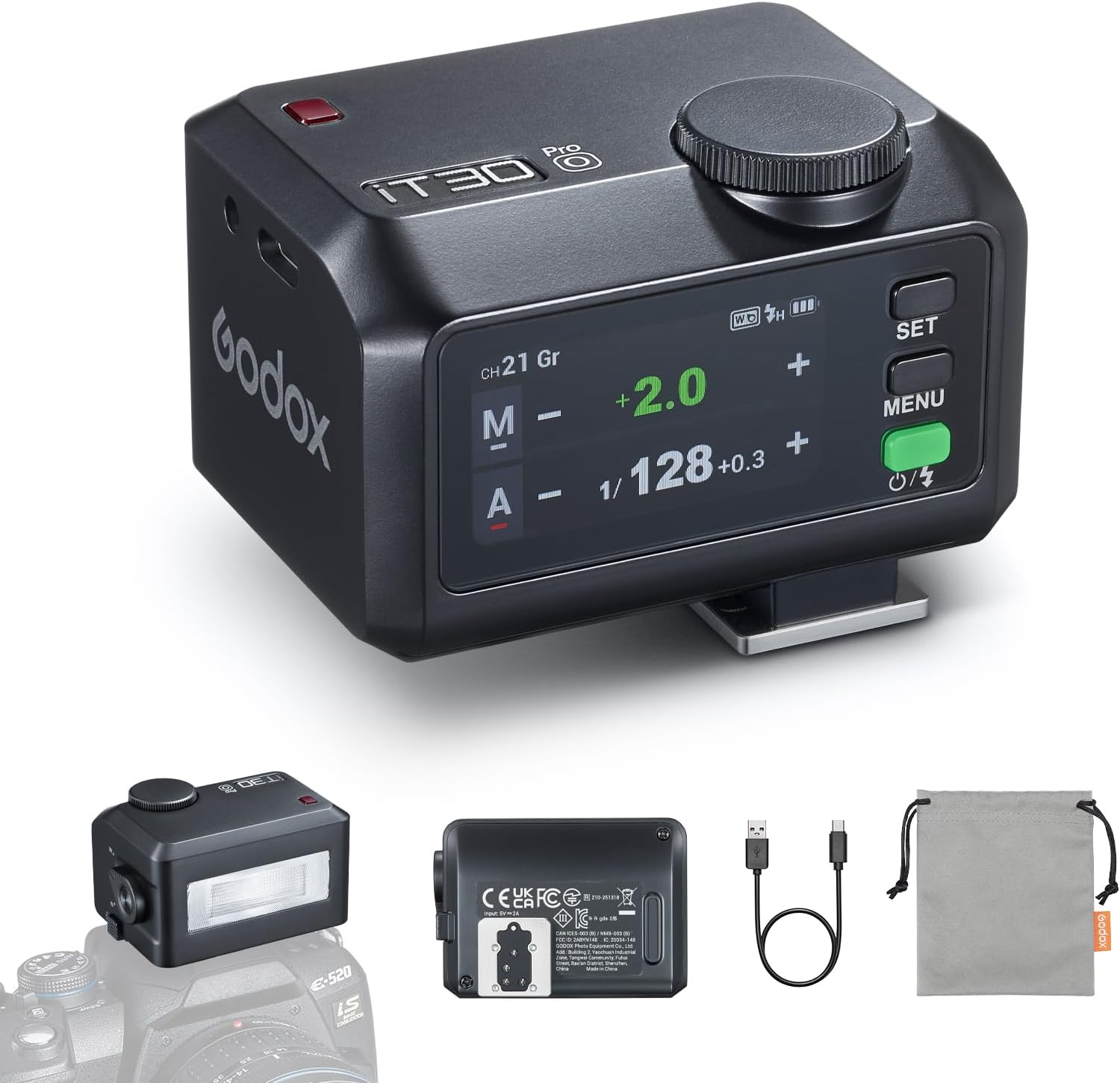 Godox iT30Pro-O Mini Flash for Olympus with Touchscreen Control
