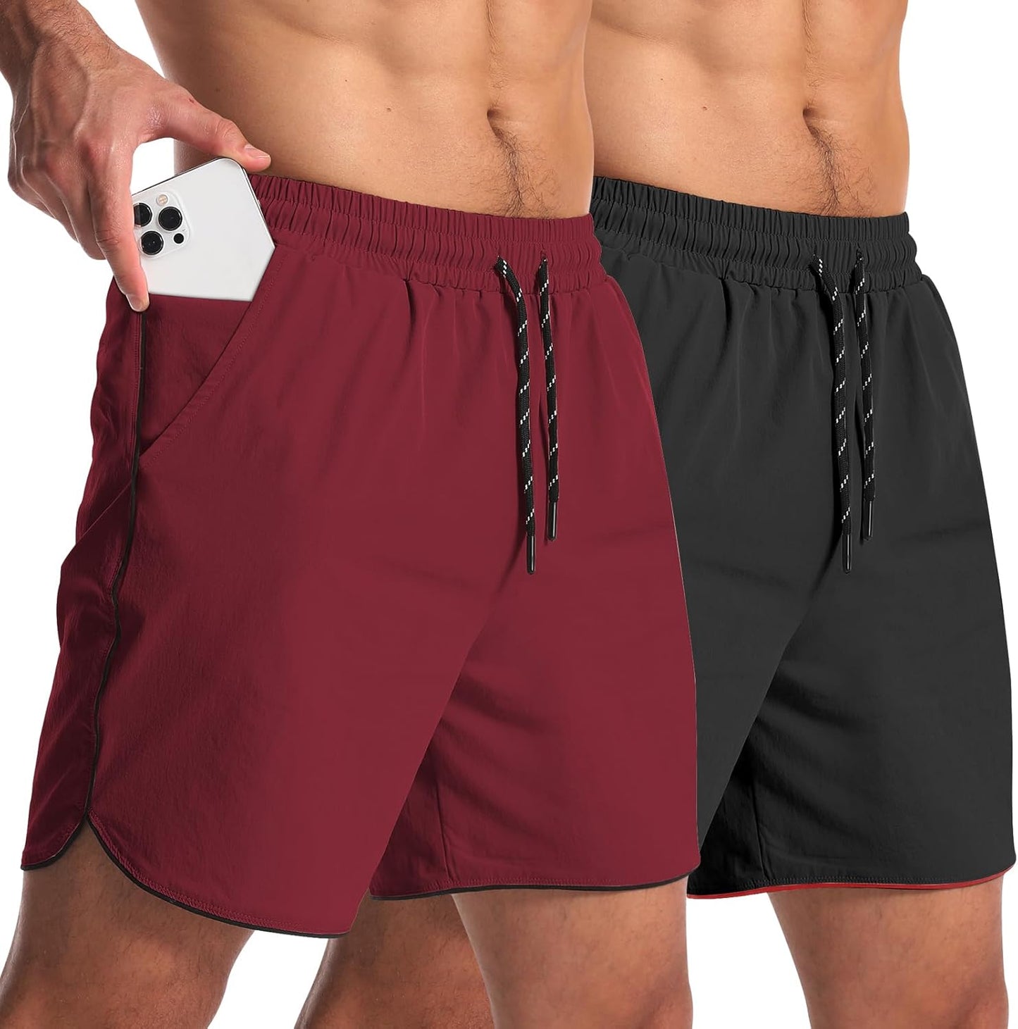Mens 5in Workout Athletic Shorts Quick Dry with Pockets