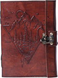 Vintage Brown Genuine Leather Journal - Handcrafted 5x7 Travel