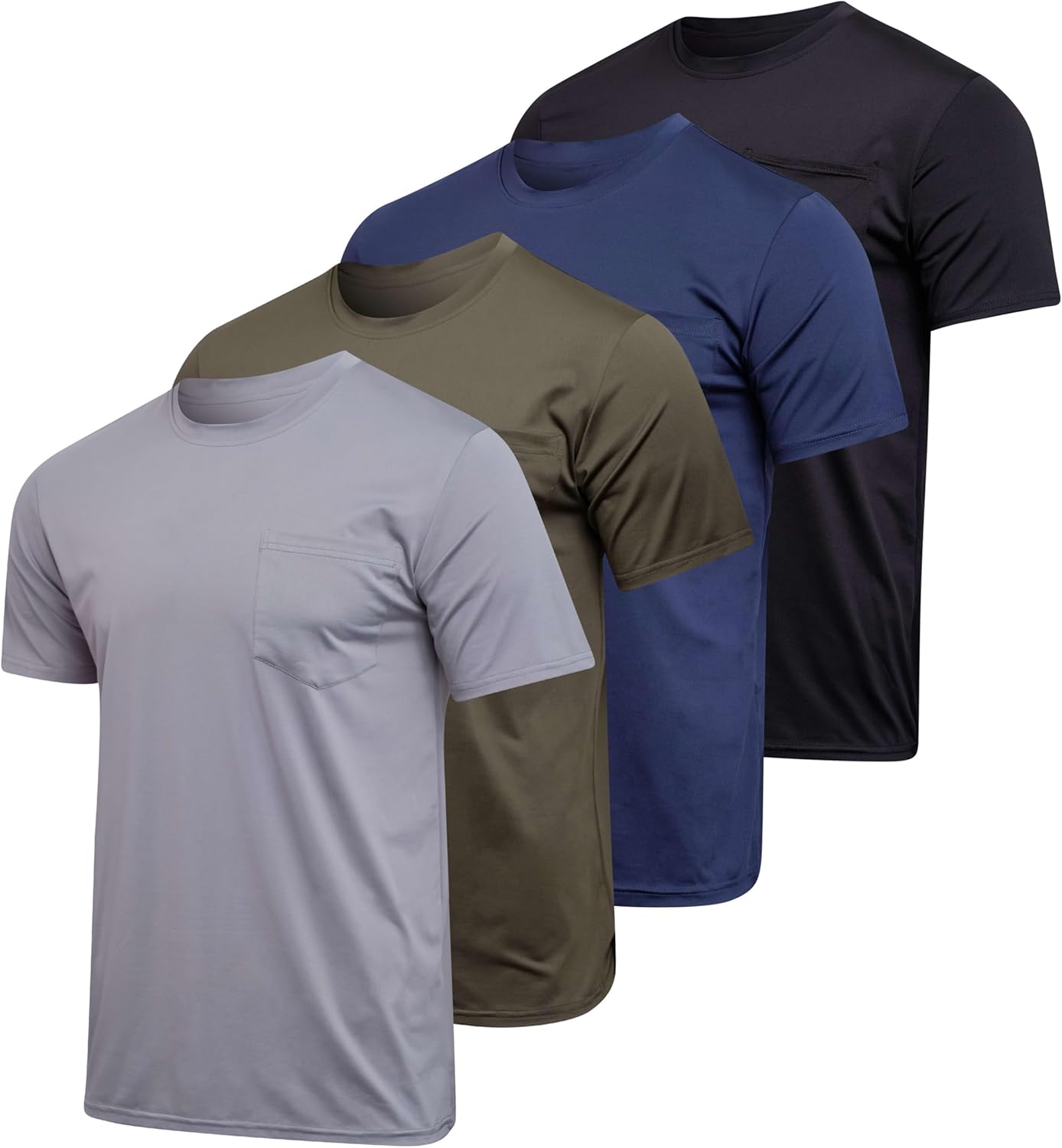 Men's Dry-Fit Short Sleeve Pocket Crew Performance T-Shirt