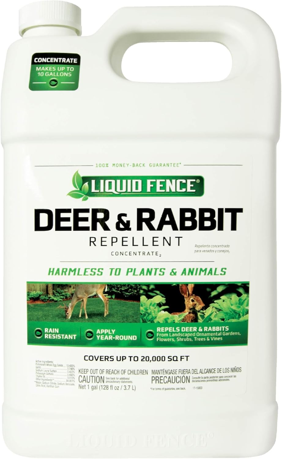 Liquid Fence Deer And Rabbit Repellent Concentrate, 1 Gallon
