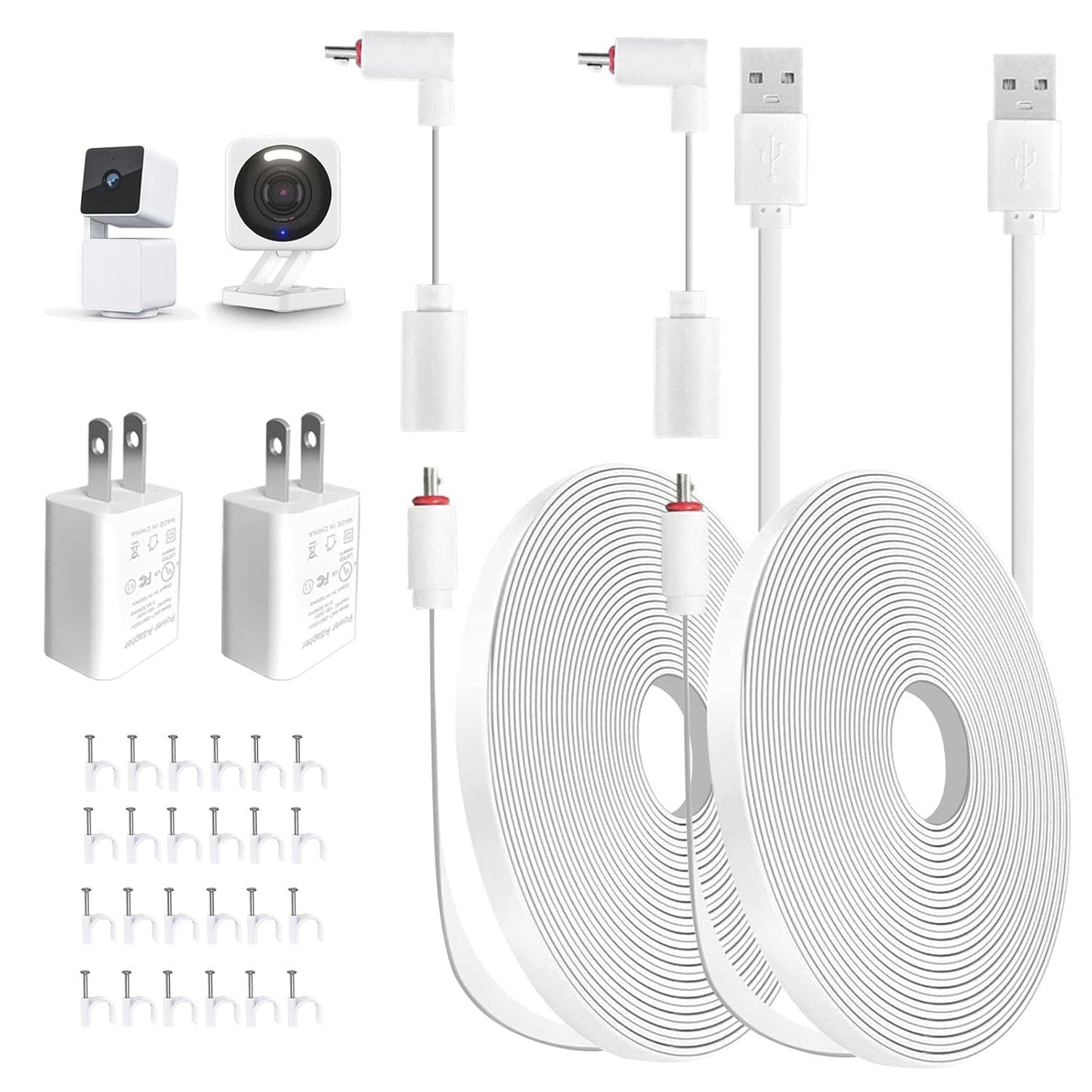 Outdoor Waterproof Wyze Cam Power Extension - 2 Pack