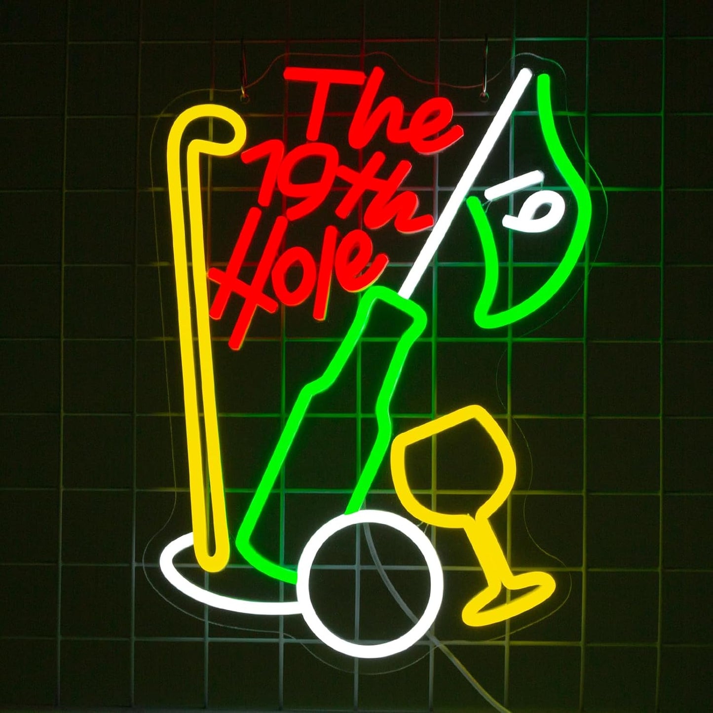 19th Hole Neon Sign for Golf Lovers - Unique Wall Decor