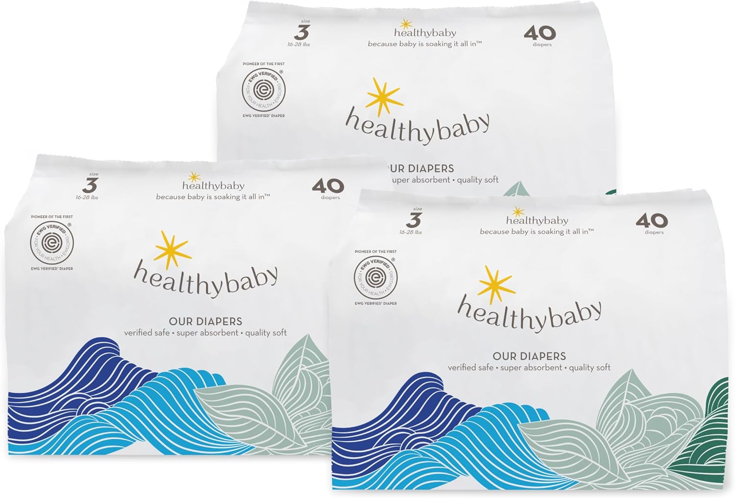 EWG Verified Safe Plant-Based Diapers for Sensitive Skin