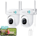 Zumimall 5MP 5G Outdoor Security Cameras - 360 PTZ, Alexa Compatible