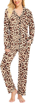 Womens Pajamas Set Long Sleeve Modal Button-Down - Soft Cotton Feel