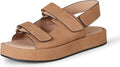 Women's Adjustable Triple Strap Flat Platform Sandal - Comfortable