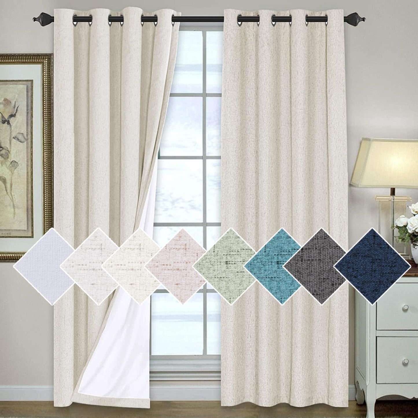 H.VERSAILTEX 100% Blackout Curtains for Bedroom 84 Inches Long