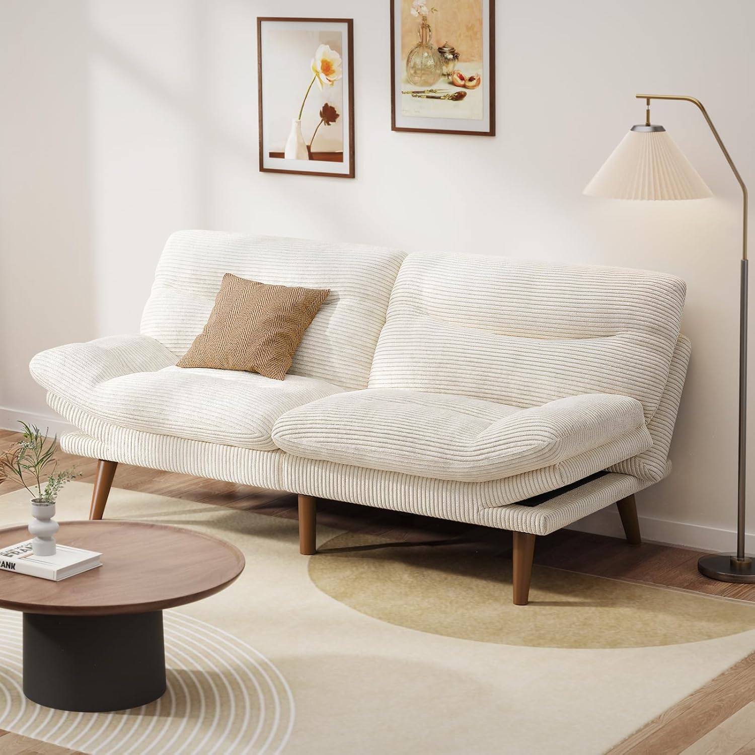 Pipishell Convertible Futon Sofa Bed for Small Spaces and Offices