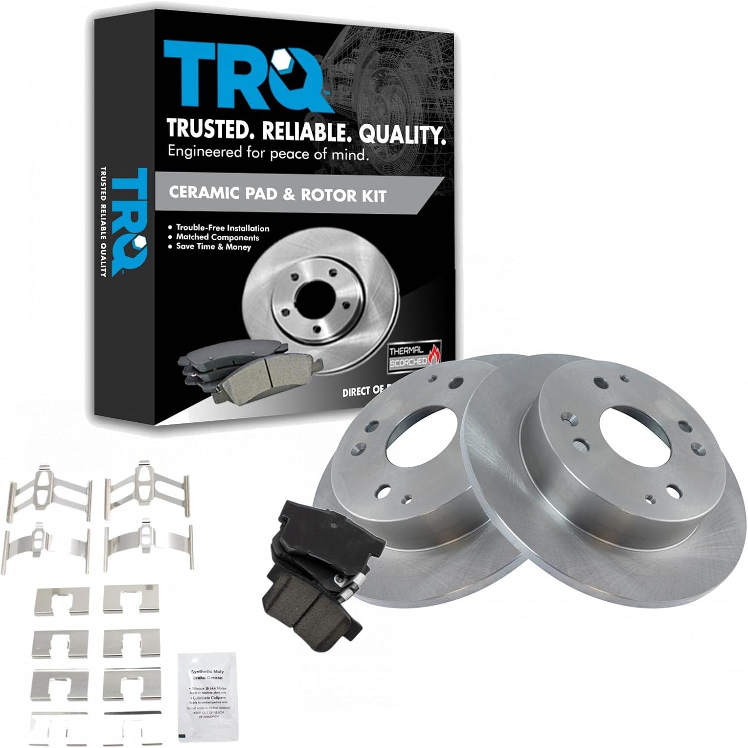 TRQ Rear Brake Pad & Rotor Kit for 1997 Acura CL & Honda Accord