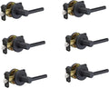 Contemporary Madison Door Lever Passage - Matte Black, 6-Pack