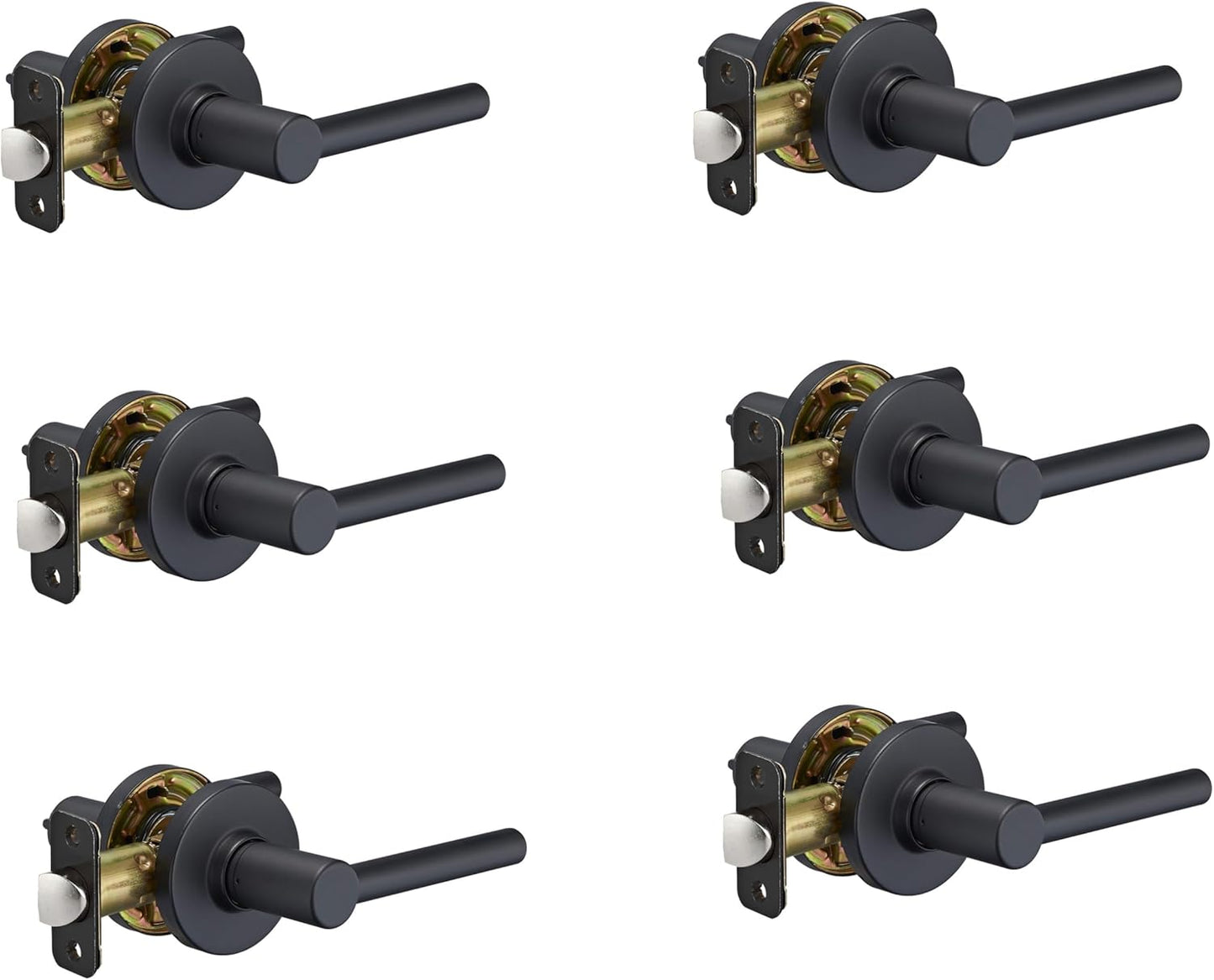 Contemporary Madison Door Lever Passage Matte Black 6-Pack Review