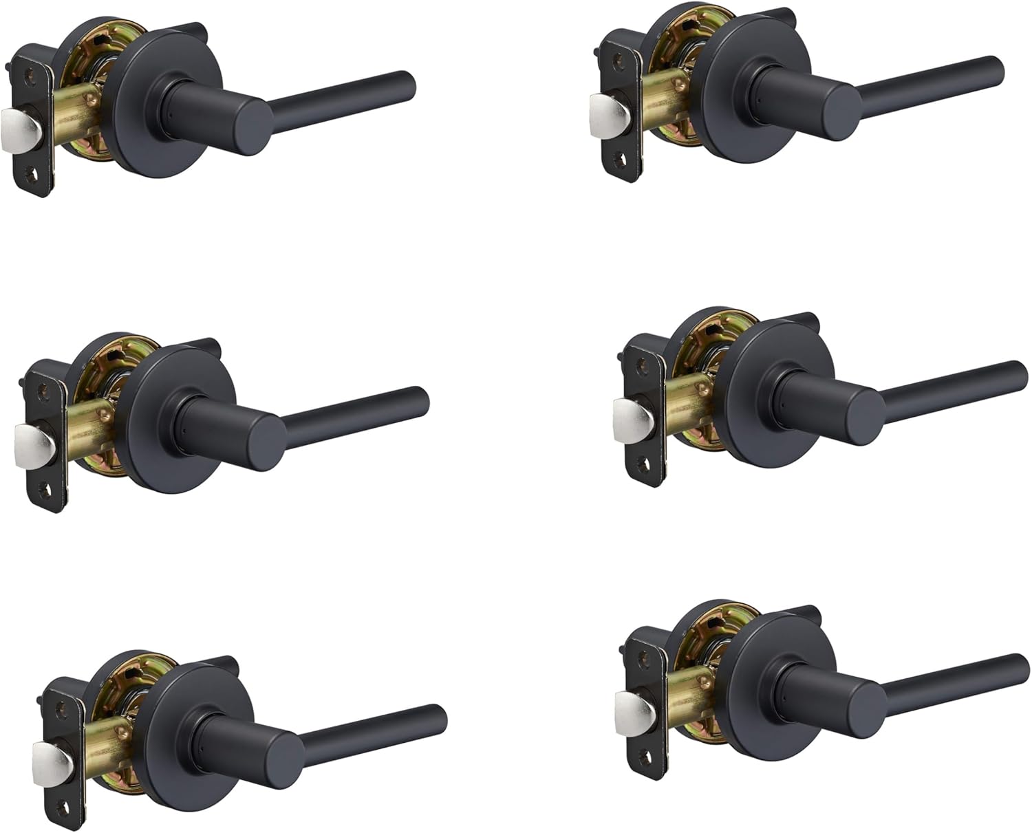 Contemporary Madison Door Lever Passage Matte Black 6-Pack Review