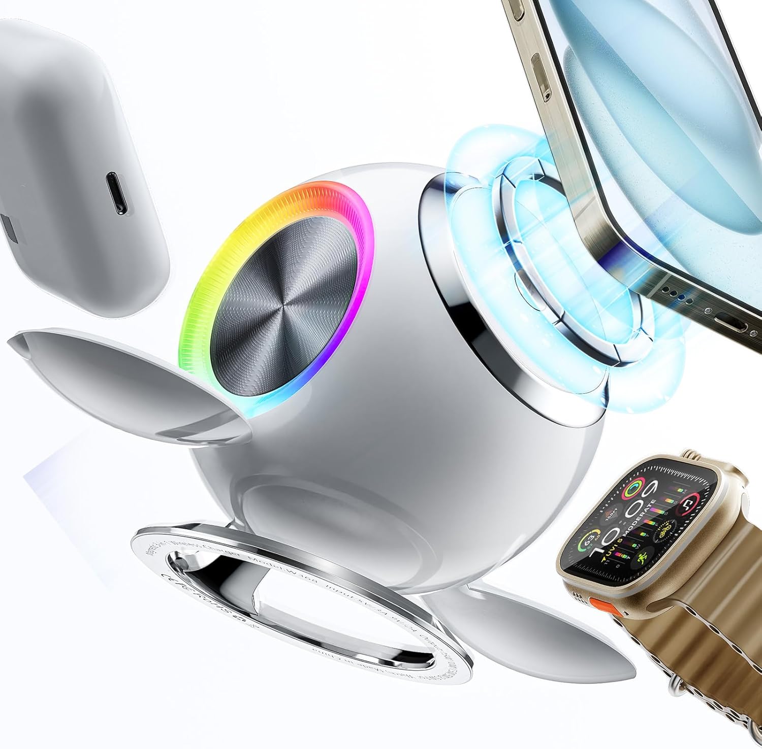 PEXXUS 3-in-1 Mag-Safe Charger: Fast Magnetic Charging