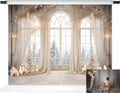Winter Wonderland Backdrop Snowy Window Scene 7x5ft - Candlelight