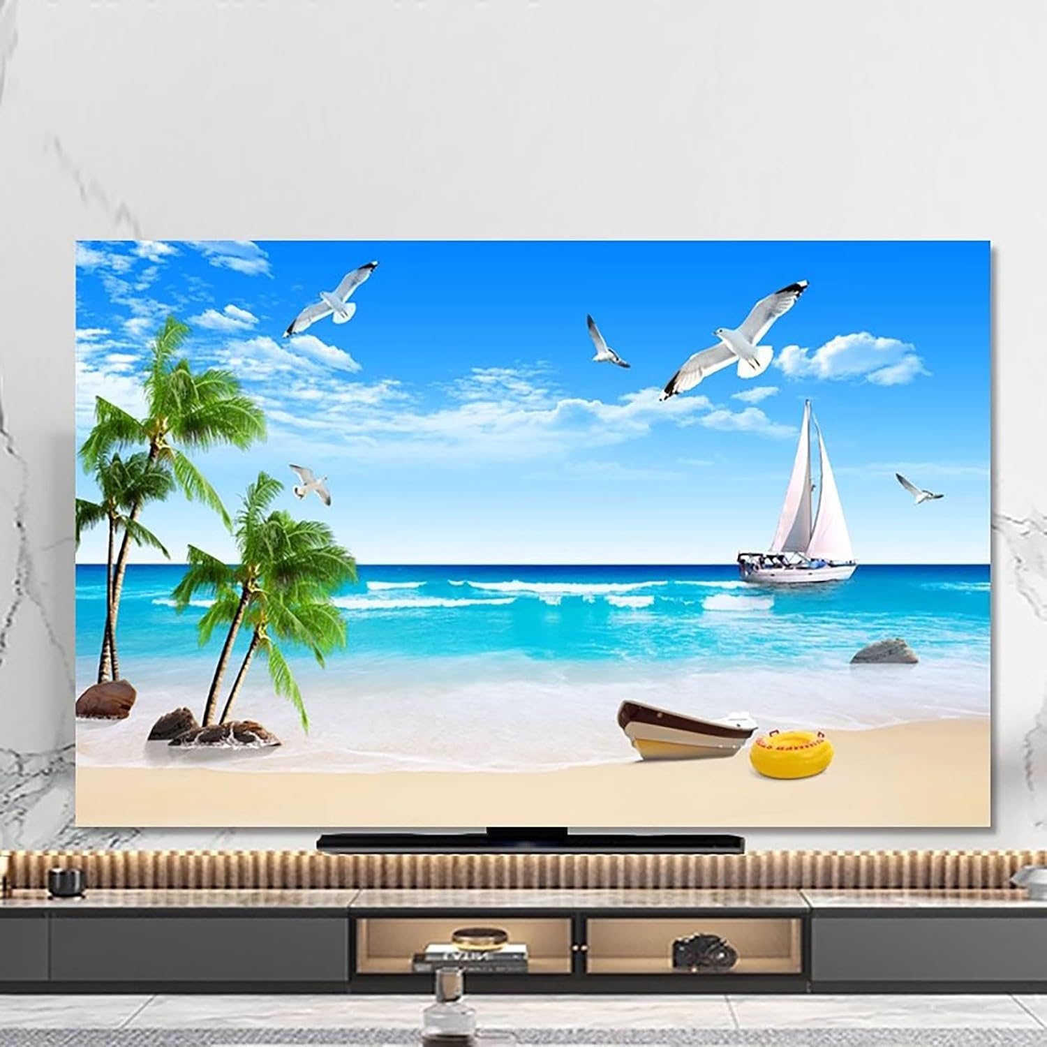 Art Printing TV Dust Cover for 32-85Inches Indoor TV