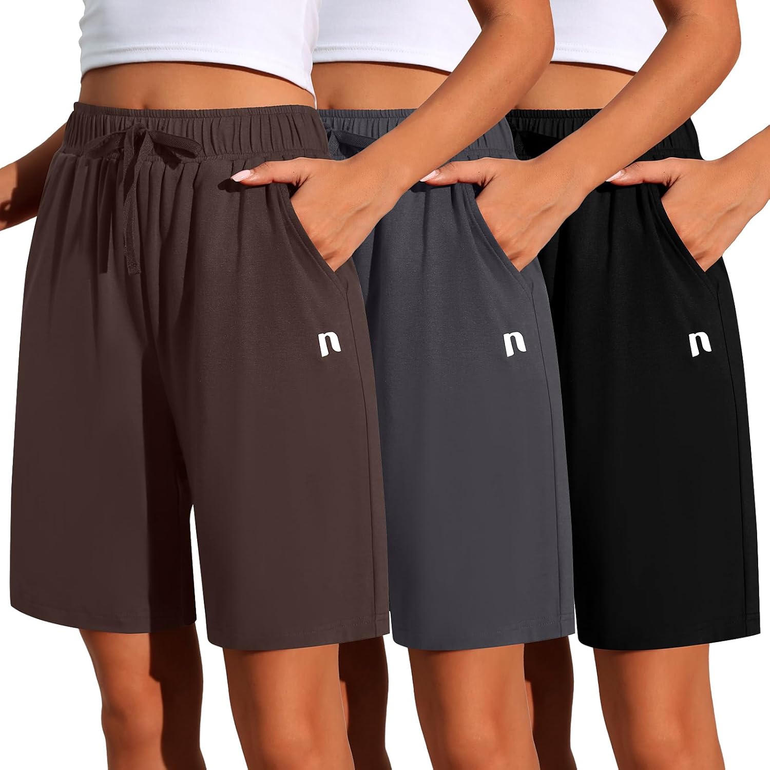 Neer Women's Quick Dry Bermuda Athletic Shorts with Pockets