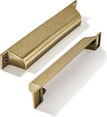 10 Pack 3-3/4 in Center to Center Antique Brass Cup Pulls - Vintage