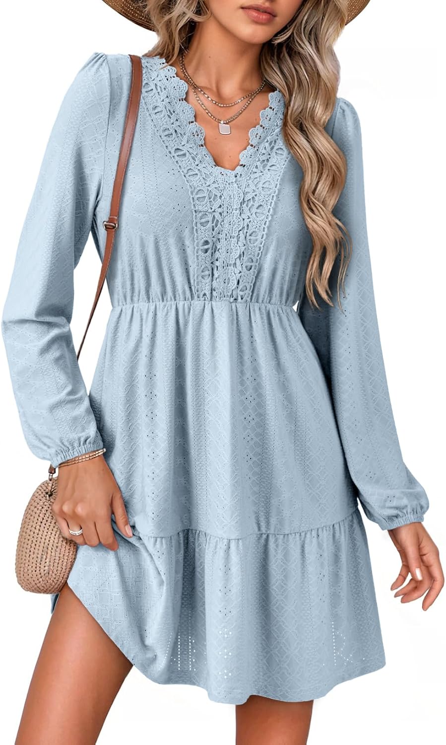 Dokotoo Fall Dresses for Women 2025 Elegant Lace Mini Dress