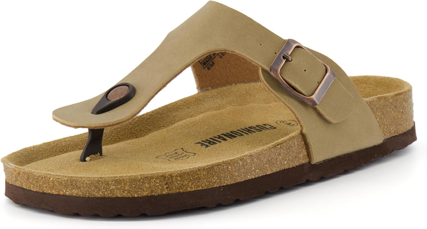 CUSHIONAIRE Women's Leah Cork Footbed Sandal for Summer Style