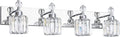 Modern Crystal Bathroom Vanity Light 4 Light Chrome - Elegant Vanity
