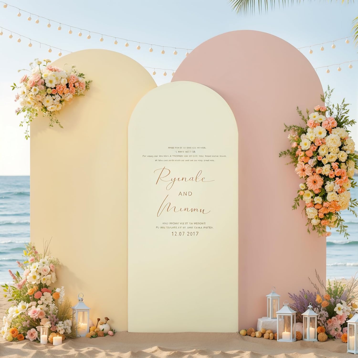 Ivory Arch Backdrop Cover Set for Elegant Wedding Decorations