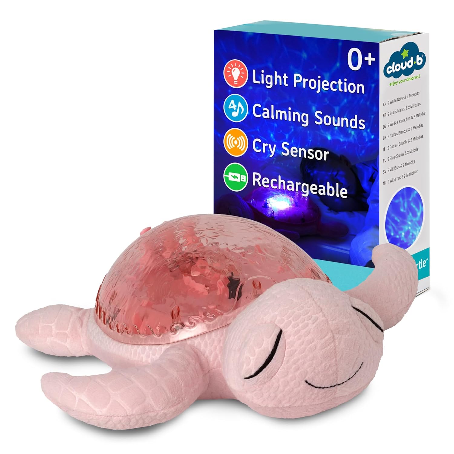 Tranquil Turtle Rechargeable Ocean Projector Nightlight for Kids