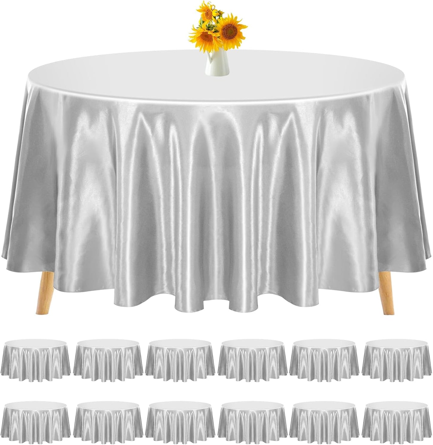 12 Pack 90 Inch Round Tablecloths for Elegant Events and Dining