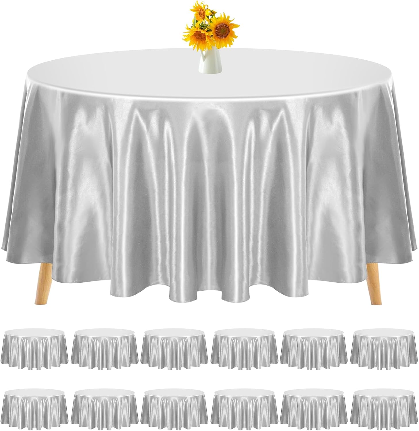 12 Pack 90 Inch Round Tablecloths for Elegant Events and Dining