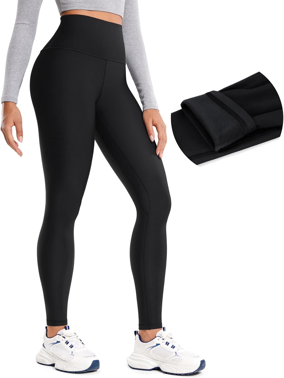CRZ YOGA Fleece Lined Leggings for Winter Workouts