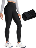 Thermal Fleece Lined Leggings Women 28in - Warm High Waist Tights