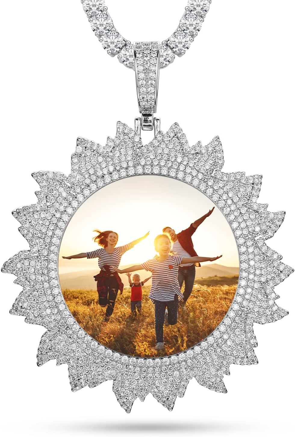 Customized Picture Necklace with 18k Gold Plated Charm