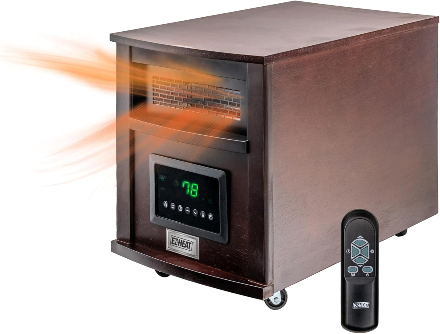 Stay Cozy & Connected: 1,500W Cabinet Heater w/ Remote, USB Ports, Timer, Safety Features