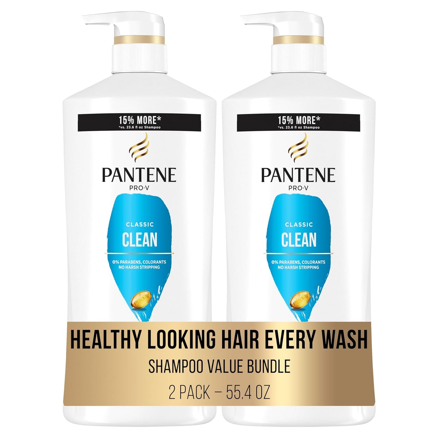 Pantene Classic Clean Shampoo Twin Pack - Healthy Hair Boost