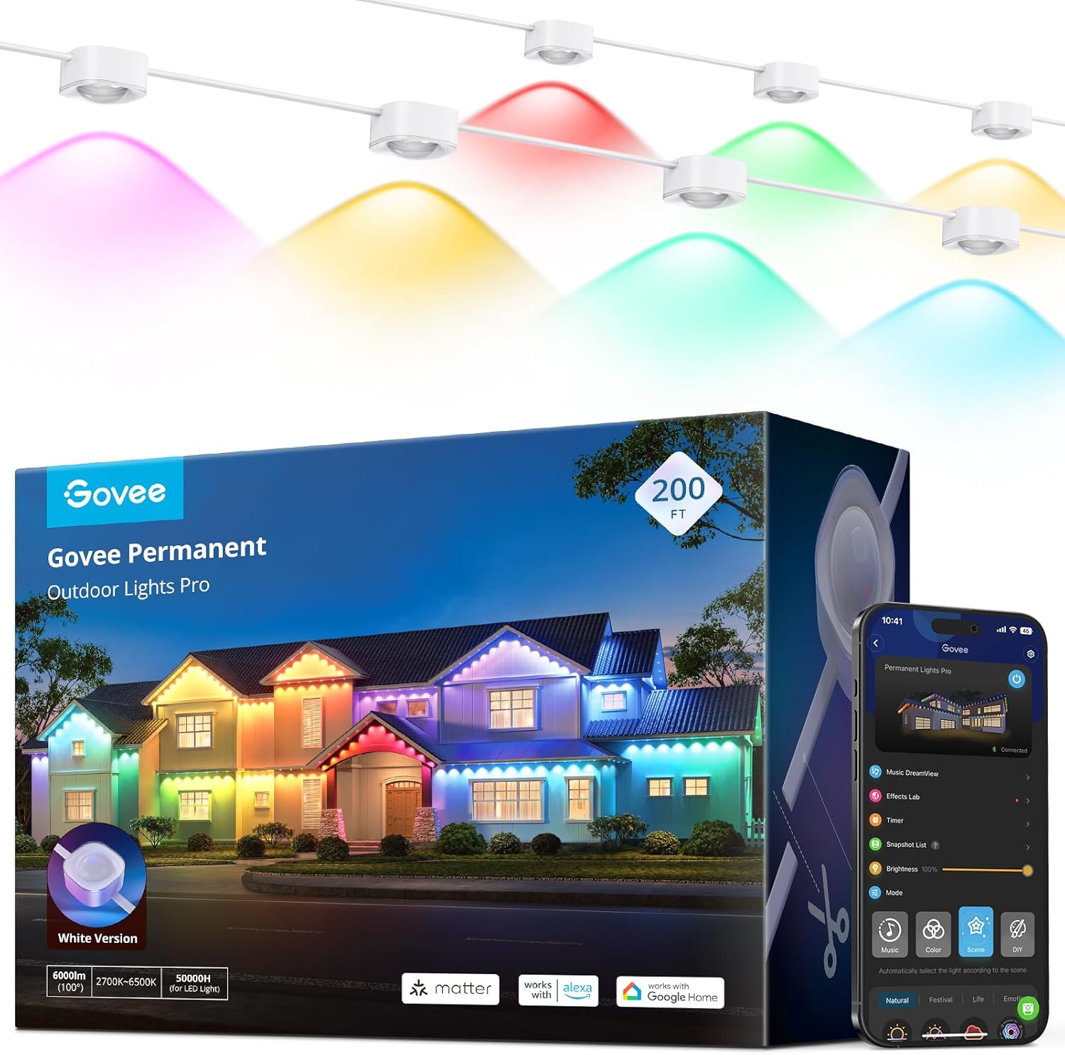Govee Permanent Outdoor Lights Pro: 200ft RGBIC LED Lighting