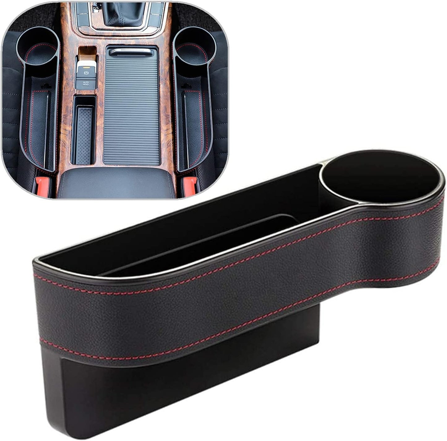 Premium PU Leather Car Seat Gap Filler Organizer