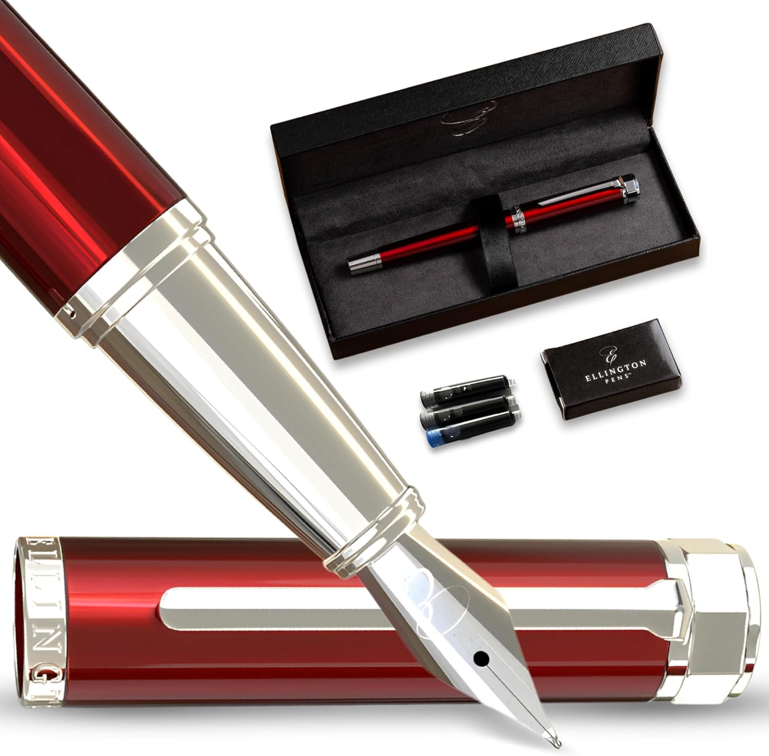 Luxury Fountain Pen Set for Writing - Smooth Medium Nib Gift