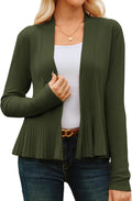 Women's Cropped Draped Open Front Cardigan - Lightweight Knit