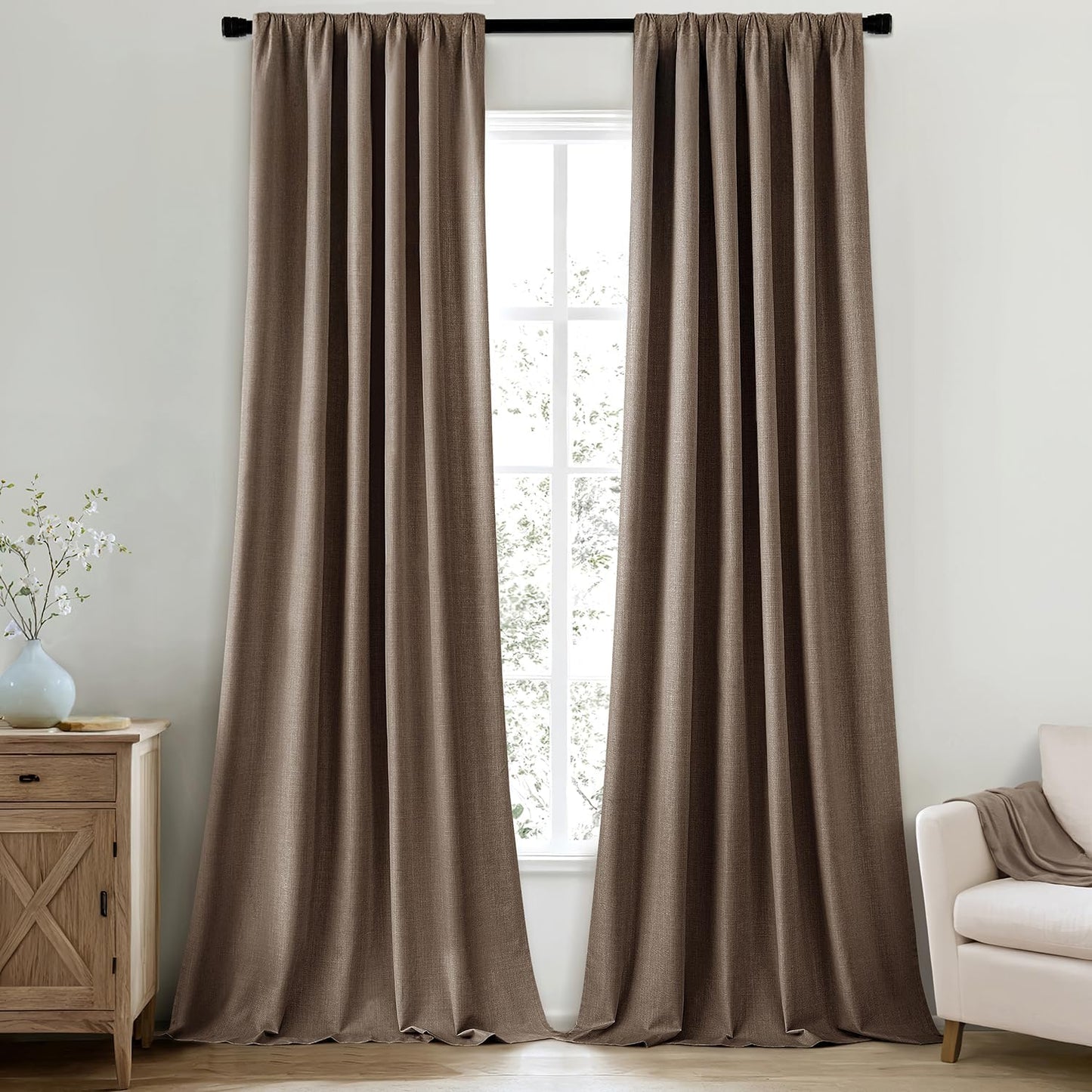 MIULEE 100% Blackout Curtains 120 Inch Long for Bedroom