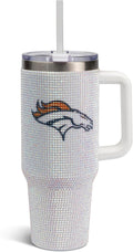 NFL 40oz Crystal Rhinestone Tumbler - Insulated Travel Cup Memory