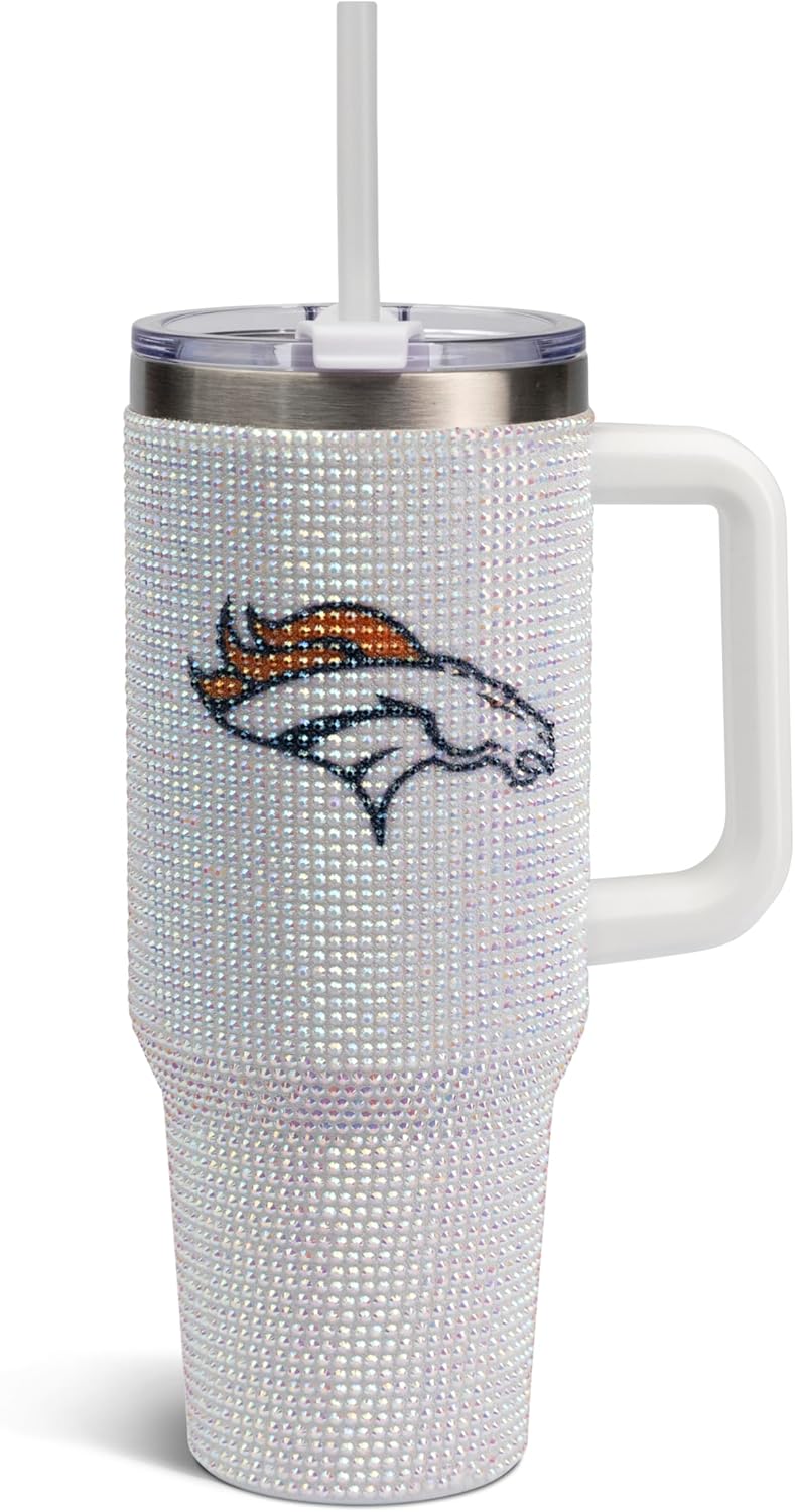 NFL 40oz Stainless Steel Tumbler with Crystal Rhinestones